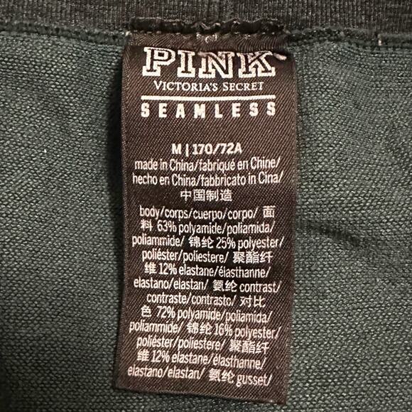 PINK Victoria’s Secret M Green Seamless Leggings High Waist Full Length Yoga - Picture 4 of 8